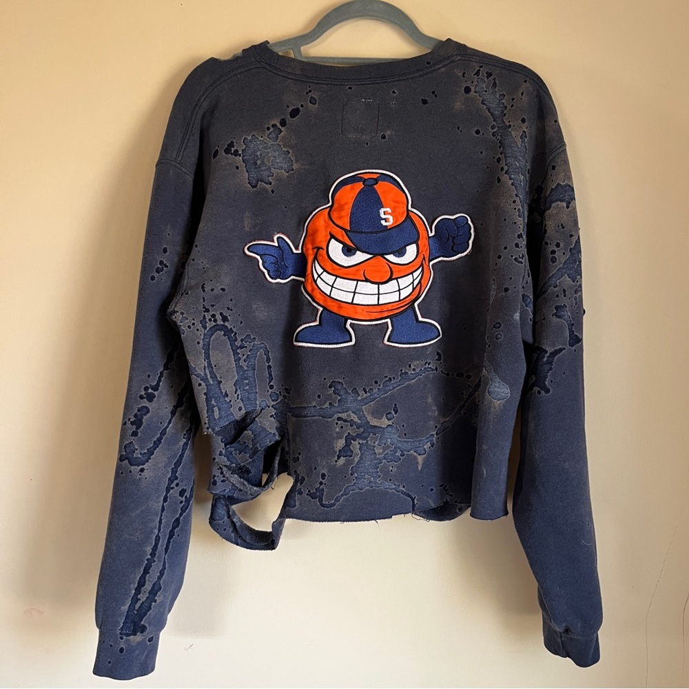 Roadie Couture Distressed Navy Blue Sweatshirt Syracuse Otto the Orange 🍊